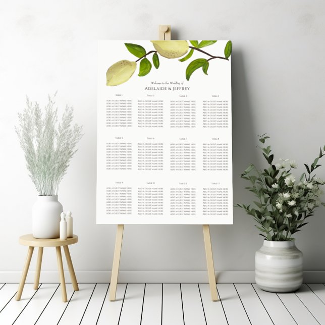 Fresh Citrus Painted Lemons Modern Mediterranean Poster (Skapare uppladdad)