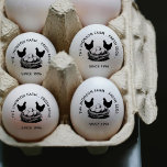 Fresh Eggs Your Name Chicken Hens Egg Stamp Stämpel<br><div class="desc">Give your farm-fresh eggs a charming,  personalized touch with this custom “Fresh Eggs from [Your Name]” rubber stamp! Featuring a rustic hen illustration and classic typography,  this stamp is perfect for labeling egg cartons,  market packaging,  or gift baskets straight from your backyard coop.</div>
