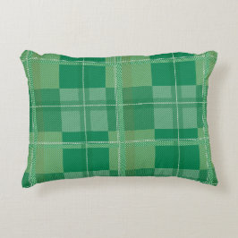Fresh Emerald Sage Plaid Aesthetic Prydnadskudde
