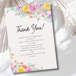 Fresh Floral Bridal Shower Tack Kort