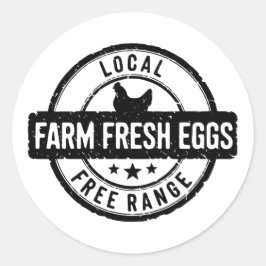 Fresh Free Range Eggs-etikett för lokal servergrup Runt Klistermärke