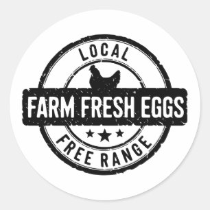 Fresh Free Range Eggs-etikett för lokal servergrup Runt Klistermärke