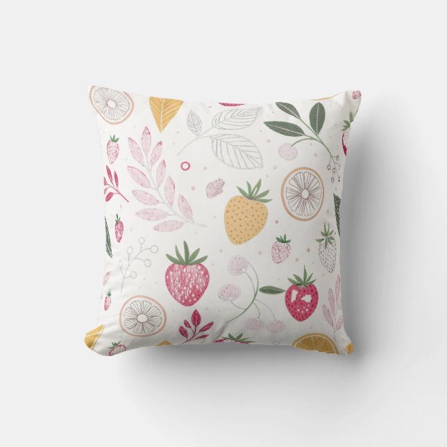 Fresh Fruit Garden Pattern Pillow Kudde (Framsida)