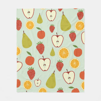 Fresh fruits in a seamless repeating pattern fleecefilt