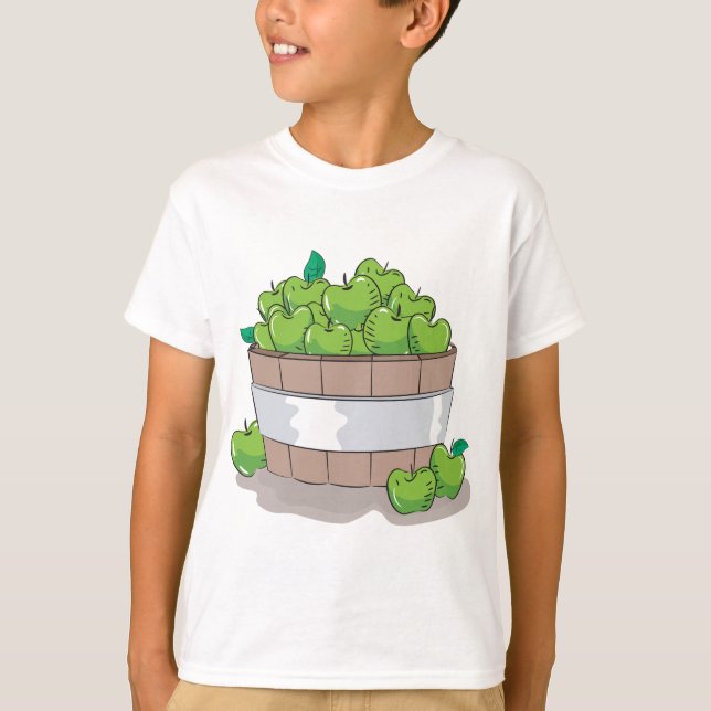 Fresh Green Apple Harvest Barrel Granny Smith T Shirt (Framsida)