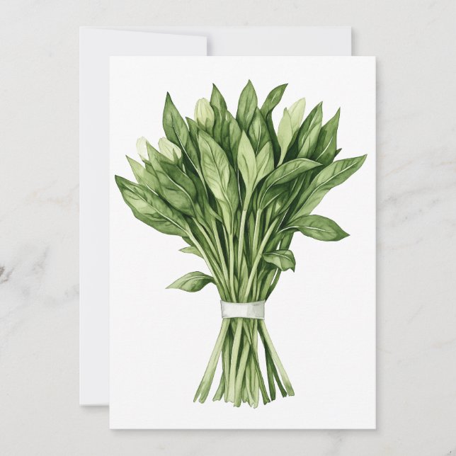 Fresh Greenery Watercolor Bröllop Bouquet Inbjudningar (Framsida)