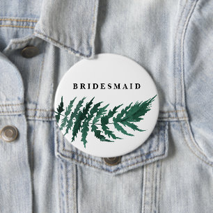 Fresh Greenery Watercolor Bröllop Bridesmaid Knapp