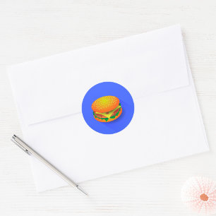 Fresh Hamburger Stickers Runt Klistermärke
