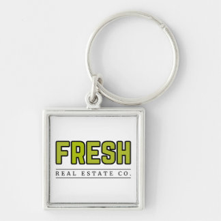 FRESH Keychain (Silver Frame) Fyrkantig Silverfärgad Nyckelring