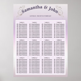 Fresh Lavender Wedding Seating Chart Poster