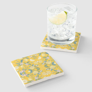 Fresh Lemon Floral Botanical Pattern Stenunderlägg