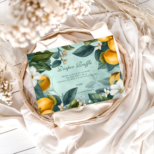Fresh Lemon Grove Baby Shower Diapper Raffle Tilläggskort (Skapare uppladdad)