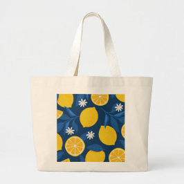 Fresh Lemon Pattern Tote Bag – Citrus Summer Desig Jumbo Tygkasse