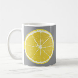 Fresh Lemon Slice on Grey Modern Mug Kaffemugg
