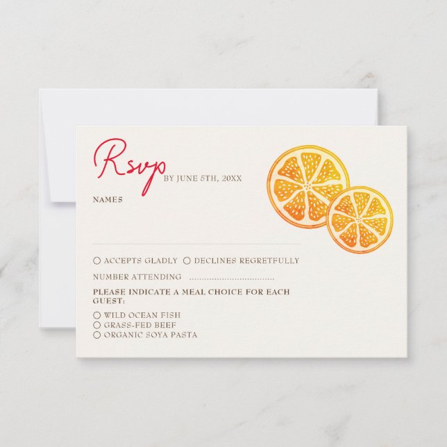 Fresh Lemony Kärlek Citrus Foliage Bröllop OSA Kort (Framsida)