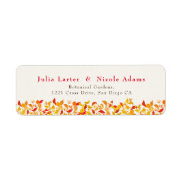 Fresh Lemony Kärlek Citrus Foliage Bröllop Returadress Etikett