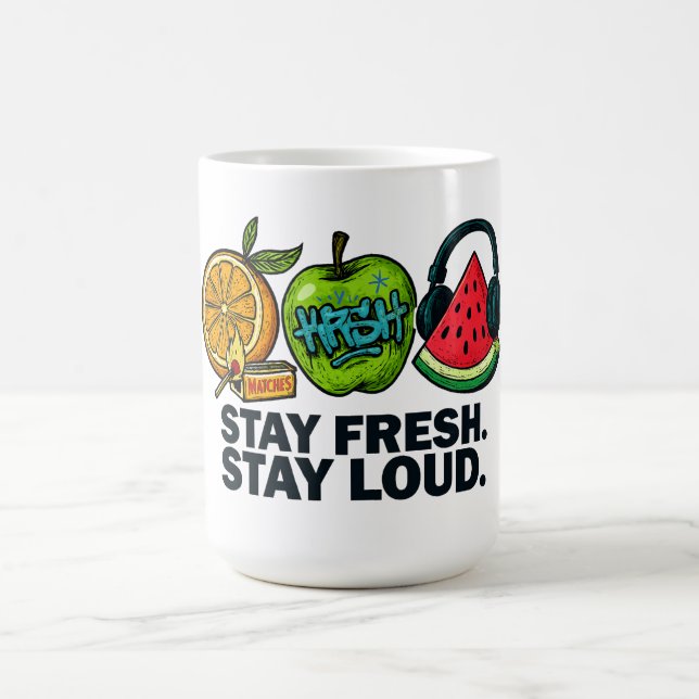 Fresh & Loud Pop‑Art Fruit Classic Mug Kaffemugg (Center)