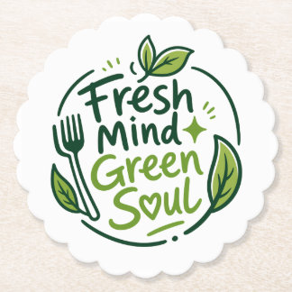 Fresh Mind Green Soul Coaster Underlägg Papper