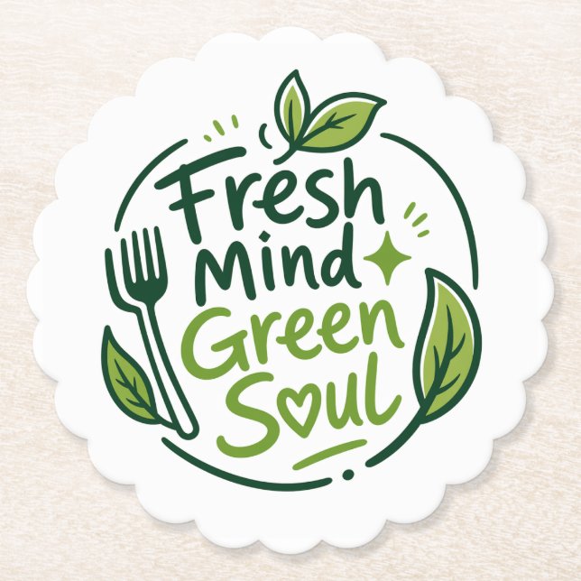 Fresh Mind Green Soul Coaster Underlägg Papper (Framsida)