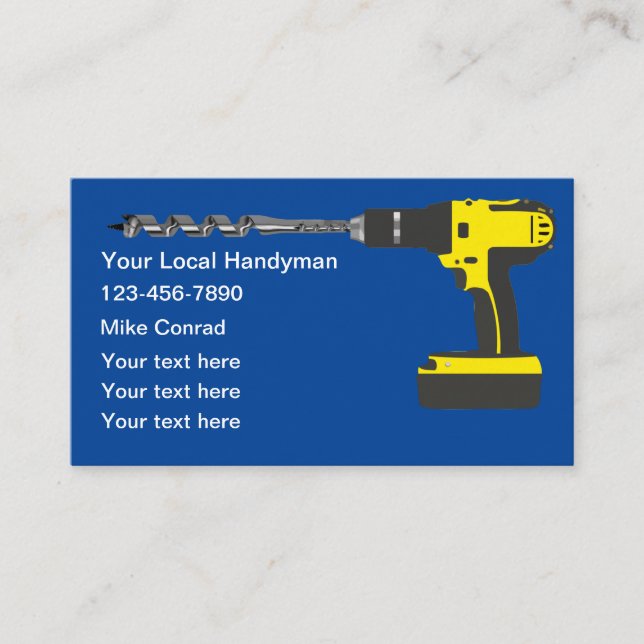 Fresh New Handyman Business Card Template Visitkort (Framsida)