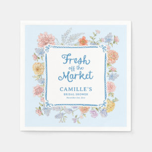 Fresh off the Market Blå Bröllopsdusch Pappersservett