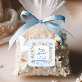 Fresh Off the Market Blå Bröllopsfest Fyrkantigt Klistermärke