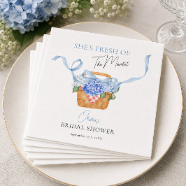 Fresh Off The Market Blå Hortensia Bröllopsdusch Pappersservett