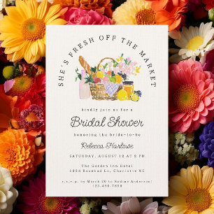 Fresh Off The Market Bondemarknad Bröllopsdusch Inbjudningar