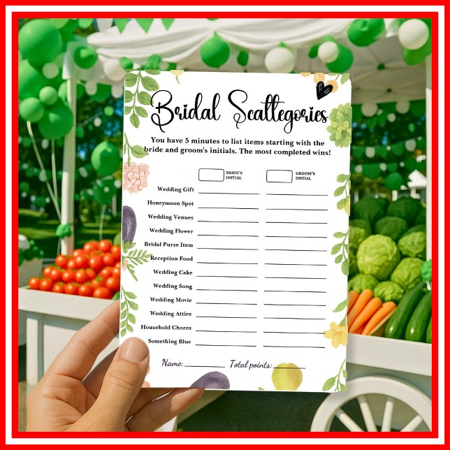Fresh Off The Market Bridal Scattegories Spel (Skapare uppladdad)