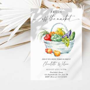 Fresh Off The Market Bridal Shower-Bondens Marknad Inbjudningar