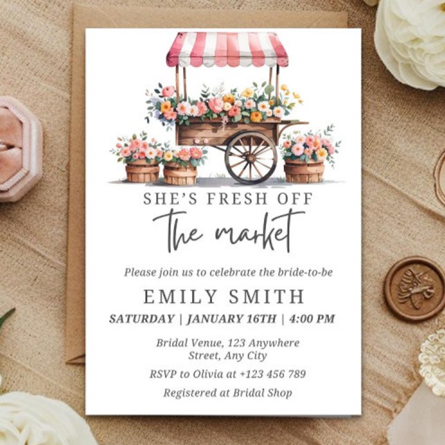 Fresh Off The Market Bridal Shower Invitation Temp Inbjudningar (Skapare uppladdad)