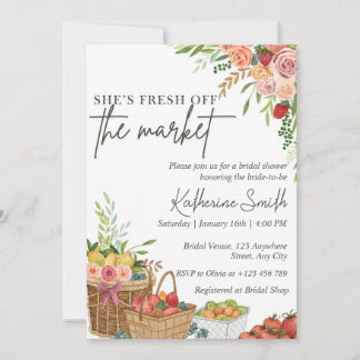 Fresh Off The Market Bridal Shower Invitation Temp Inbjudningar