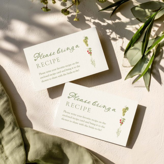 Fresh Off The Market Bridal Shower recipe Tilläggskort (Skapare uppladdad)