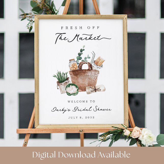 Fresh Off the Market Bridal Shower Welcome Sign Poster (Skapare uppladdad)