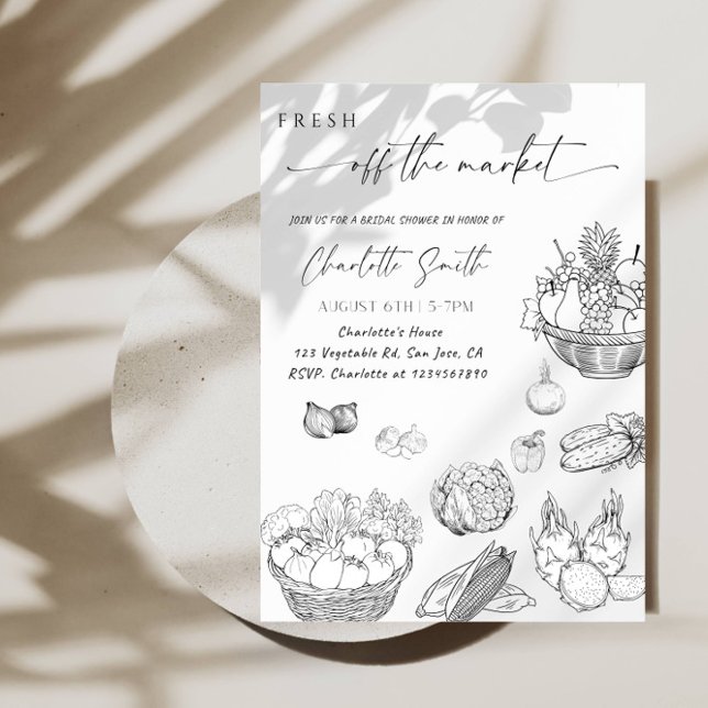 Fresh Off The Market Bröllopsdusch-Bondens Marknad Inbjudningar (Skapare uppladdad)
