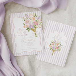 Fresh Off the Market Bröllopsdusch Lila Blomma Inbjudningar