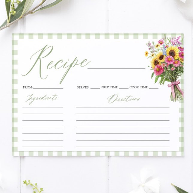 Fresh Off The Market Bröllopsdusch Receptkort Inbjudningar (Fresh Off The Market Bridal Shower Recipe Card)