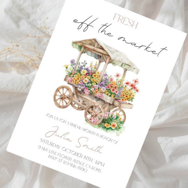 Fresh Off the Market Bröllopsdusch - Rustik Blomma Inbjudningar (Skapare uppladdad)