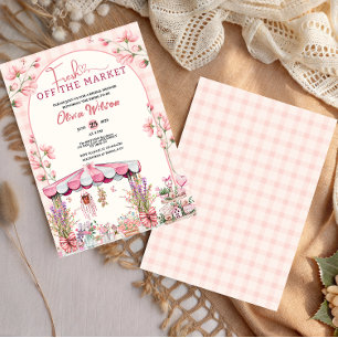 Fresh Off the Market Bröllopsduschaestetik Inbjudningar