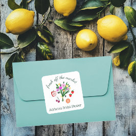 FRESH OFF THE MARKET Cute Custom Bridal Shower Fyrkantigt Klistermärke