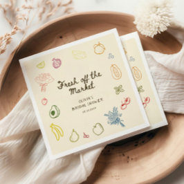 Fresh Off The Market Handritad Bröllopsdusch Pappersservett