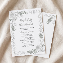 Fresh Off The Market Linje Art Ros Bröllop Inbjudningar