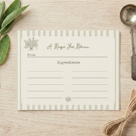 Fresh off the Market Sage Green Bridal Recipe Card Tack Kort