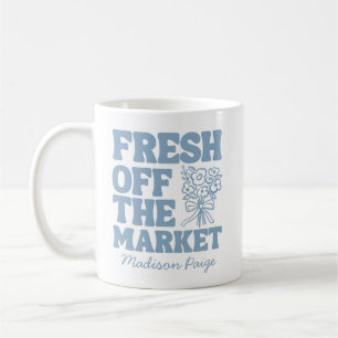 Fresh Off the Market Whimsical Blå Bröllopsdusch Kaffemugg