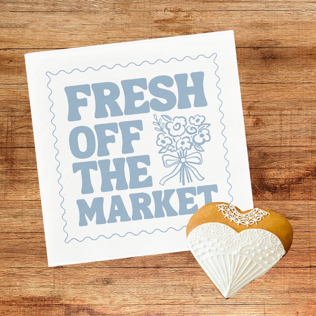 Fresh Off the Market Whimsical Blå Bröllopsdusch Pappersservett (Skapare uppladdad)