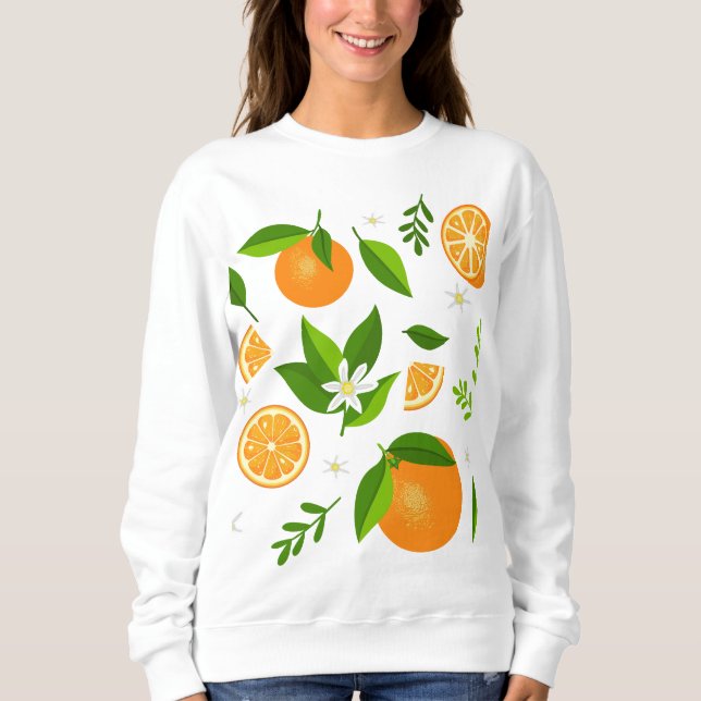 Fresh oranges with flowers and leaves t shirt (Framsida)