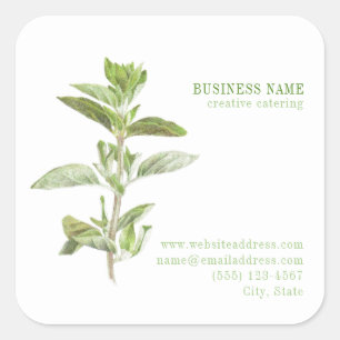 FRESH OREGANO Biz ID Stor Square Stickers Fyrkantigt Klistermärke