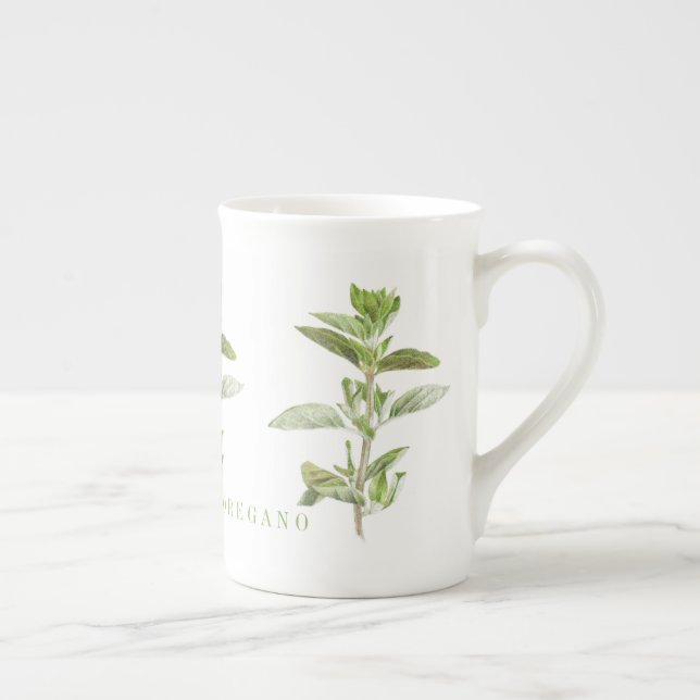 FRESH OREGANO Bone China Mugg Benporslin Mugg (Höger)