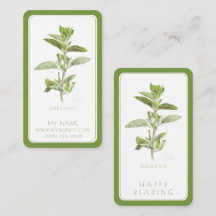 FRESH OREGANO Business Bookmark - Grönt för 3,5 x  Anteckningskort