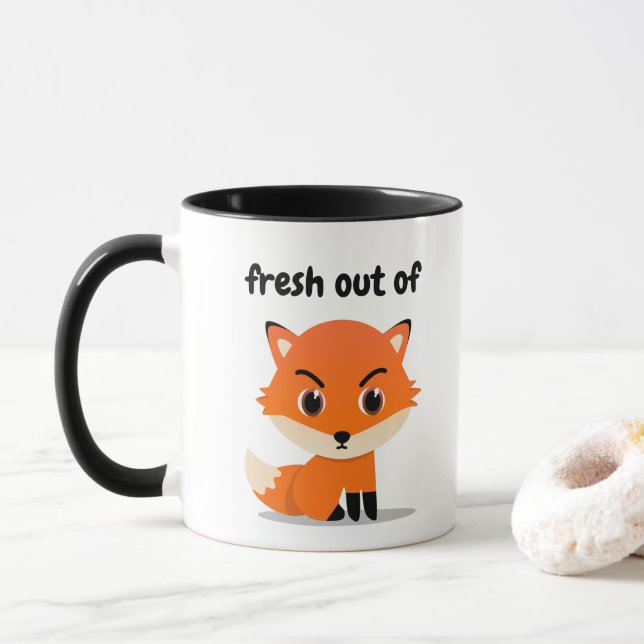 Fresh out-of-Fox - söt sarkastiskt rödräv Mugg (Med munk)
